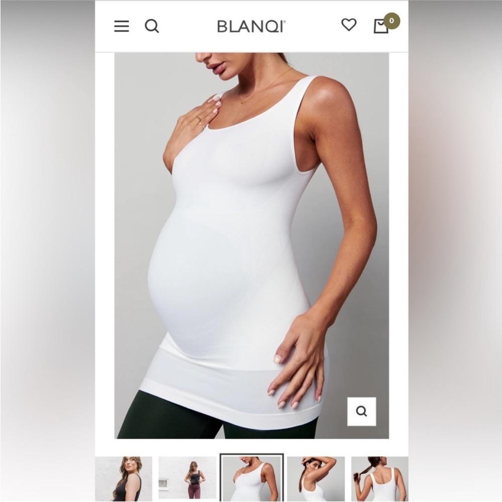 BLANQI Classic White Maternity Tank Top